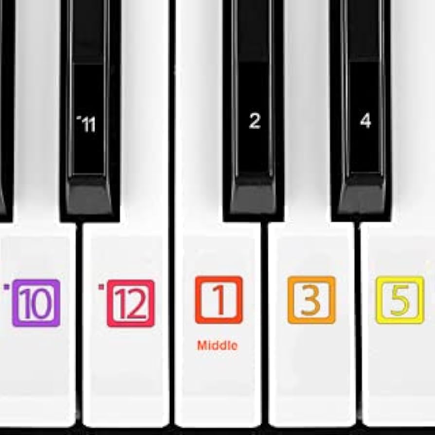 Amazon.co.jp: 数字付きピアノキーボードステッカー 学習